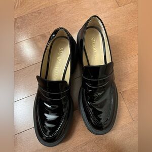 Stuart Weitzman Glossy Black Patent Loafers